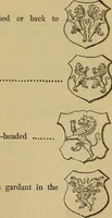 An illustration from The manual of heraldry : being a concise description of the several terms used, and containing a dictionary of every designation in the science. Illustrated by four hundred engravings on wood (1800)