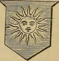 An illustration from The manual of heraldry : being a concise description of the several terms used, and containing a dictionary of every designation in the science. Illustrated by four hundred engravings on wood (1800)