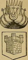 An illustration from The manual of heraldry : being a concise description of the several terms used, and containing a dictionary of every designation in the science. Illustrated by four hundred engravings on wood (1800)