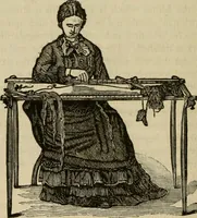 An illustration from Manual of needlework. Teaching how to do Kensington, applique, cretonne, roman, cross-stitch, outline and other embroideries .. (1883)