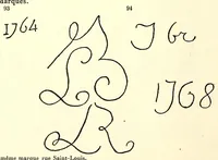 An illustration from Manuel de l'amateur de porcelaines, manufactures françaises, suivi du Repertoire, alphabétique et systématique de toutes les marques connues (1922)