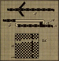 Picture 25 of 116 from Manufacture of narrow woven fabrics, ribbons, trimmings, edgings, etc., giving description of the various yarns used. The construction of weaves and novelties in fabric structures, also descriptive matter as to looms, etc (1917), leaf 104