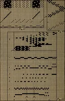An illustration from Manufacture of narrow woven fabrics, ribbons, trimmings, edgings, etc., giving description of the various yarns used. The construction of weaves and novelties in fabric structures, also descriptive matter as to looms, etc (1917)