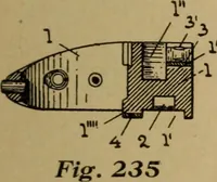 Picture 84 of 116 from Manufacture of narrow woven fabrics, ribbons, trimmings, edgings, etc., giving description of the various yarns used. The construction of weaves and novelties in fabric structures, also descriptive matter as to looms, etc (1917), leaf 196
