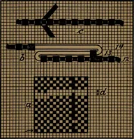Picture 34 of 123 from Manufacture of narrow woven fabrics, ribbons, trimmings, edgings, etc., giving description of the various yarns used. The construction of weaves and novelties in fabric structures, also descriptive matter as to looms, etc (1917), leaf 100