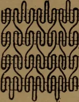 An illustration from Manufacture of narrow woven fabrics, ribbons, trimmings, edgings, etc., giving description of the various yarns used. The construction of weaves and novelties in fabric structures, also descriptive matter as to looms, etc (1917)