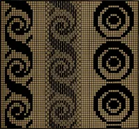 An illustration from Manufacture of narrow woven fabrics, ribbons, trimmings, edgings, etc., giving description of the various yarns used. The construction of weaves and novelties in fabric structures, also descriptive matter as to looms, etc (1917)