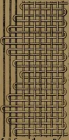 An illustration from Manufacture of narrow woven fabrics, ribbons, trimmings, edgings, etc., giving description of the various yarns used. The construction of weaves and novelties in fabric structures, also descriptive matter as to looms, etc (1917)