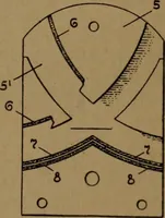 An illustration from Manufacture of narrow woven fabrics, ribbons, trimmings, edgings, etc., giving description of the various yarns used. The construction of weaves and novelties in fabric structures, also descriptive matter as to looms, etc (1917)