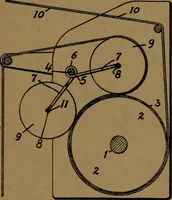 An illustration from Manufacture of narrow woven fabrics, ribbons, trimmings, edgings, etc., giving description of the various yarns used. The construction of weaves and novelties in fabric structures, also descriptive matter as to looms, etc (1917)