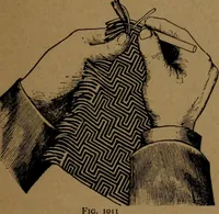 An illustration from Manufacture of narrow woven fabrics, ribbons, trimmings, edgings, etc., giving description of the various yarns used. The construction of weaves and novelties in fabric structures, also descriptive matter as to looms, etc (1917)