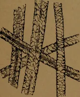 An illustration from Manufacture of narrow woven fabrics, ribbons, trimmings, edgings, etc., giving description of the various yarns used. The construction of weaves and novelties in fabric structures, also descriptive matter as to looms, etc (1917)