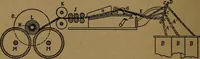 An illustration from Manufacture of narrow woven fabrics, ribbons, trimmings, edgings, etc., giving description of the various yarns used. The construction of weaves and novelties in fabric structures, also descriptive matter as to looms, etc (1917)