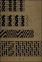 An illustration from Manufacture of narrow woven fabrics, ribbons, trimmings, edgings, etc., giving description of the various yarns used. The construction of weaves and novelties in fabric structures, also descriptive matter as to looms, etc (1917)