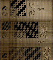 An illustration from Manufacture of narrow woven fabrics, ribbons, trimmings, edgings, etc., giving description of the various yarns used. The construction of weaves and novelties in fabric structures, also descriptive matter as to looms, etc (1917)