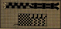An illustration from Manufacture of narrow woven fabrics, ribbons, trimmings, edgings, etc., giving description of the various yarns used. The construction of weaves and novelties in fabric structures, also descriptive matter as to looms, etc (1917)