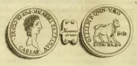 An illustration from Marci Velseri, Matthaei F. Ant. N. Reip. Augustanae quondam duumviri, Opera historica et philologica, sacra et profana. : In quibus historia boica, res Augustinae, conversio & passio SS. martyrum, Afrae, Hilariae, Dignae, Eunomiae, Eutropiae, vitae S. Udalrici, & S. Severini, narratio eorum, quae contigerunt Apollonio Tyrio, tabulae Peutingerianae integrae, epistolae ad viros illustres Latinae Italicaeque, & proteus satyra continentur. (1682)