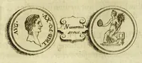 An illustration from Marci Velseri, Matthaei F. Ant. N. Reip. Augustanae quondam duumviri, Opera historica et philologica, sacra et profana. : In quibus historia boica, res Augustinae, conversio & passio SS. martyrum, Afrae, Hilariae, Dignae, Eunomiae, Eutropiae, vitae S. Udalrici, & S. Severini, narratio eorum, quae contigerunt Apollonio Tyrio, tabulae Peutingerianae integrae, epistolae ad viros illustres Latinae Italicaeque, & proteus satyra continentur. (1682)