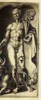 An illustration from Marci Velseri, Matthaei F. Ant. N. Reip. Augustanae quondam duumviri, Opera historica et philologica, sacra et profana. : In quibus historia boica, res Augustinae, conversio & passio SS. martyrum, Afrae, Hilariae, Dignae, Eunomiae, Eutropiae, vitae S. Udalrici, & S. Severini, narratio eorum, quae contigerunt Apollonio Tyrio, tabulae Peutingerianae integrae, epistolae ad viros illustres Latinae Italicaeque, & proteus satyra continentur. (1682)