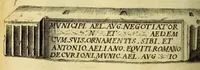 An illustration from Marci Velseri, Matthaei F. Ant. N. Reip. Augustanae quondam duumviri, Opera historica et philologica, sacra et profana. : In quibus historia boica, res Augustinae, conversio & passio SS. martyrum, Afrae, Hilariae, Dignae, Eunomiae, Eutropiae, vitae S. Udalrici, & S. Severini, narratio eorum, quae contigerunt Apollonio Tyrio, tabulae Peutingerianae integrae, epistolae ad viros illustres Latinae Italicaeque, & proteus satyra continentur. (1682)