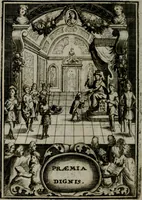 An illustration from Mariae höchst-wunderbarliche und ohne alle Sünden-Mackl gnaden-reich beschehene Empfängnuss : in hunderterley Sinn-Bildern vorgestellet, mit minder ... durch gleich-lauffende Vers deutlich erkläret : anbey mit einer anmüthigen Melodey versehen .. (1712)