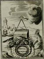 An illustration from Mariae höchst-wunderbarliche und ohne alle Sünden-Mackl gnaden-reich beschehene Empfängnuss : in hunderterley Sinn-Bildern vorgestellet, mit minder ... durch gleich-lauffende Vers deutlich erkläret : anbey mit einer anmüthigen Melodey versehen .. (1712)