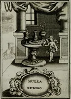 An illustration from Mariae höchst-wunderbarliche und ohne alle Sünden-Mackl gnaden-reich beschehene Empfängnuss : in hunderterley Sinn-Bildern vorgestellet, mit minder ... durch gleich-lauffende Vers deutlich erkläret : anbey mit einer anmüthigen Melodey versehen .. (1712)