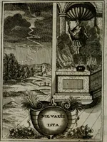 An illustration from Mariae höchst-wunderbarliche und ohne alle Sünden-Mackl gnaden-reich beschehene Empfängnuss : in hunderterley Sinn-Bildern vorgestellet, mit minder ... durch gleich-lauffende Vers deutlich erkläret : anbey mit einer anmüthigen Melodey versehen .. (1712)