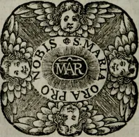 Picture 6 of 96 from Mariae höchst-wunderbarliche und ohne alle Sünden-Mackl gnaden-reich beschehene Empfängnuss : in hunderterley Sinn-Bildern vorgestellet, mit minder ... durch gleich-lauffende Vers deutlich erkläret : anbey mit einer anmüthigen Melodey versehen .. (1712), leaf 21