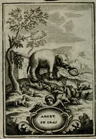 An illustration from Mariae höchst-wunderbarliche und ohne alle Sünden-Mackl gnaden-reich beschehene Empfängnuss : in hunderterley Sinn-Bildern vorgestellet, mit minder ... durch gleich-lauffende Vers deutlich erkläret : anbey mit einer anmüthigen Melodey versehen .. (1712)