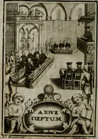 An illustration from Mariae höchst-wunderbarliche und ohne alle Sünden-Mackl gnaden-reich beschehene Empfängnuss : in hunderterley Sinn-Bildern vorgestellet, mit minder ... durch gleich-lauffende Vers deutlich erkläret : anbey mit einer anmüthigen Melodey versehen .. (1712)