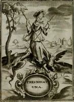 An illustration from Mariae höchst-wunderbarliche und ohne alle Sünden-Mackl gnaden-reich beschehene Empfängnuss : in hunderterley Sinn-Bildern vorgestellet, mit minder ... durch gleich-lauffende Vers deutlich erkläret : anbey mit einer anmüthigen Melodey versehen .. (1712)
