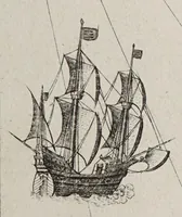 An illustration from The mariners mirrour : wherin may playnly be seen the courses, heights, distances, depths, soundings, flouds and ebs, risings of lands, rocks, sands and shoalds, with the marks for th'entrings of the harbouroughs, havens and ports of the greatest part of Europe: their seueral traficks and commodities: together w.th the rules and instrume[n]ts of navigation. (1588)