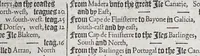 An illustration from The mariners mirrour : wherin may playnly be seen the courses, heights, distances, depths, soundings, flouds and ebs, risings of lands, rocks, sands and shoalds, with the marks for th'entrings of the harbouroughs, havens and ports of the greatest part of Europe: their seueral traficks and commodities: together w.th the rules and instrume[n]ts of navigation. (1588)