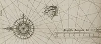 Picture 3 of 17 from The mariners mirrour : wherin may playnly be seen the courses, heights, distances, depths, soundings, flouds and ebs, risings of lands, rocks, sands and shoalds, with the marks for th'entrings of the harbouroughs, havens and ports of the greatest part of Europe: their seueral traficks and commodities: together w.th the rules and instrume[n]ts of navigation. (1588), leaf 56
