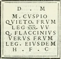 An illustration from Marmora Felsinea : innumeris non solum inscriptionibus exteris hucusque ineditis : sed etiam quamplurimis doctissimorum virorum expositionibus roborata & aucta : illustrissimo ac amplissimo Bononiae Senatui dicata (1690)