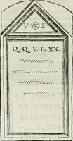 An illustration from Marmora Felsinea : innumeris non solum inscriptionibus exteris hucusque ineditis : sed etiam quamplurimis doctissimorum virorum expositionibus roborata & aucta : illustrissimo ac amplissimo Bononiae Senatui dicata (1690)