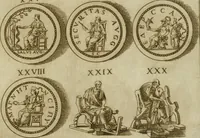 An illustration from Marmor Pisanum de honore bisellii : parergon inseritur de veterum sellis, synopsis appenditur de re donatica antiquorum, quam breui spondet (1666)