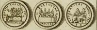 An illustration from Marmor Pisanum de honore bisellii : parergon inseritur de veterum sellis, synopsis appenditur de re donatica antiquorum, quam breui spondet (1666)