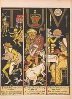 An illustration from The Marquis of Carabas' picture book : containing Puss in Boots, Old Mother Hubbard, Valentine and Orson, The absurd ABC (1874)