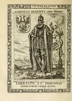 An illustration from Martini Hamconii Frisia; seu, De viris rebusque Frisiae illustribus libri duo. Opus ab authore recognitum, auctum, & imaginibus regum, potestatum, ac principum exornatum. Adiecti sunt pontifices Frisiorum ethnici, seu praefecti druydum: episcopi ultraiectini: comites Hollandiae & Zelandiae: diplomataque, & monumenta aliquot pontificum, caesarum, ac aliorum heroum, virtutem Frisiorum declarantia (1620)