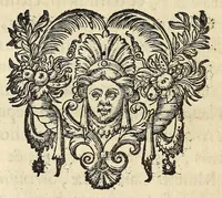 An illustration from Martini Hamconii Frisia; seu, De viris rebusque Frisiae illustribus libri duo. Opus ab authore recognitum, auctum, & imaginibus regum, potestatum, ac principum exornatum. Adiecti sunt pontifices Frisiorum ethnici, seu praefecti druydum: episcopi ultraiectini: comites Hollandiae & Zelandiae: diplomataque, & monumenta aliquot pontificum, caesarum, ac aliorum heroum, virtutem Frisiorum declarantia (1620)