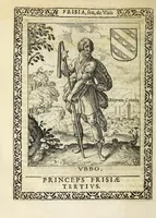 Picture 8 of 61 from Martini Hamconii Frisia; seu, De viris rebusque Frisiae illustribus libri duo. Opus ab authore recognitum, auctum, & imaginibus regum, potestatum, ac principum exornatum. Adiecti sunt pontifices Frisiorum ethnici, seu praefecti druydum: episcopi ultraiectini: comites Hollandiae & Zelandiae: diplomataque, & monumenta aliquot pontificum, caesarum, ac aliorum heroum, virtutem Frisiorum declarantia (1620), leaf 56