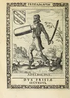 Picture 14 of 61 from Martini Hamconii Frisia; seu, De viris rebusque Frisiae illustribus libri duo. Opus ab authore recognitum, auctum, & imaginibus regum, potestatum, ac principum exornatum. Adiecti sunt pontifices Frisiorum ethnici, seu praefecti druydum: episcopi ultraiectini: comites Hollandiae & Zelandiae: diplomataque, & monumenta aliquot pontificum, caesarum, ac aliorum heroum, virtutem Frisiorum declarantia (1620), leaf 68