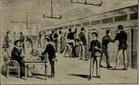 An illustration from Masters of space: Morse and the telegraph; Thompson and the cable; Bell and the telephone; Marconi and the wireless telegraph; Carty and the wireless telephone; (1917)