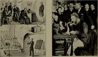 An illustration from Masters of space: Morse and the telegraph; Thompson and the cable; Bell and the telephone; Marconi and the wireless telegraph; Carty and the wireless telephone; (1917)