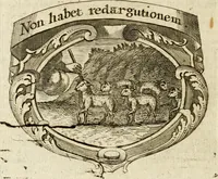 An illustration from Mater amoris et doloris : quam Christus in cruce moriens omnibus ac singulis suis fidelibus in matrem legavit : ecce mater tua : nunc explicata per sacra emblemata, figuras scripturae quàm plurimas, conceptus varios praedicabiles, SS. patrum sententias, raras historias, & pios ad Jesum patientem, ac sanctissimam matrem ejus compatientem affectus : opus omnibus Jesum & Mariam amantibus, praedicantibus, aut meditantibus perutile, com triplici indice considerationum, rerum memorabilium, & concionatorio, formandis per annum concionibus opportuno (1741)