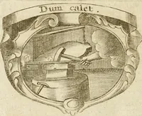 An illustration from Mater amoris et doloris : quam Christus in cruce moriens omnibus ac singulis suis fidelibus in matrem legavit : ecce mater tua : nunc explicata per sacra emblemata, figuras scripturae quàm plurimas, conceptus varios praedicabiles, SS. patrum sententias, raras historias, & pios ad Jesum patientem, ac sanctissimam matrem ejus compatientem affectus : opus omnibus Jesum & Mariam amantibus, praedicantibus, aut meditantibus perutile, com triplici indice considerationum, rerum memorabilium, & concionatorio, formandis per annum concionibus opportuno (1741)
