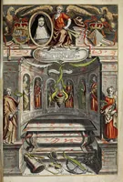 An illustration from Mausolee erigé a la memoire immortelle de tres-haulte, tres-puissante, et tres-auguste princesse Isabelle, Claire, Eugenie, d'Austriche, infante d'Espagne : du commandement de la reyne mere du roy tres-chrestien (1634)