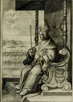 An illustration from Mausoleum potentissimorum ac gloriosissimorum Regni Apostolici regum & primorum militantis Ungariae ducum : vindicatis è mortuali pulvere reliquiis ad gratam apud posteros memoriam, à pIo et IVsto patrIae DoLore ereCtVM : cum versione operis Germanicâ (1664)